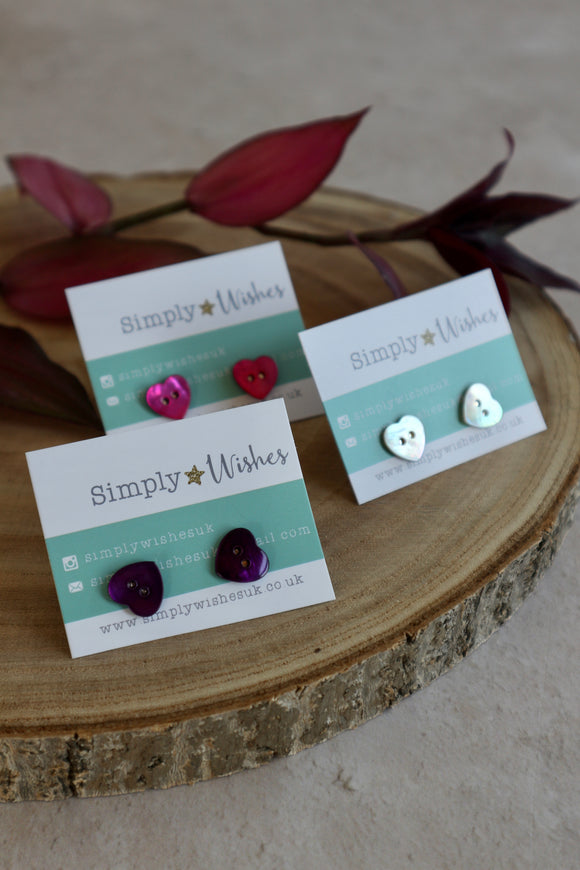 Shell Button Earrings