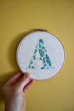 Initial Embroidery Kit | Blue and Yellow