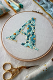 Initial Embroidery Kit | Blue and Yellow