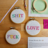 Craft Party Cross Stitch Kit | Hen Party Kit | Swear Words