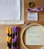Initial Embroidery Kit | Purple and Yellow