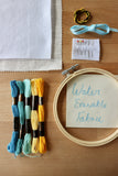 Initial Embroidery Kit | Blue and Yellow