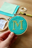 Mini Initial Cross Stitch Kit | Various Colours