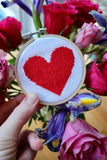 Tiny 3” Hoop Cross Stitch Kit | Love Heart | Rainbow