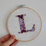 Initial Embroidery Kit | Purple and Yellow