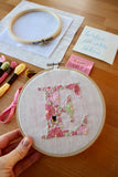 Initial Embroidery Kit | Pink and Green