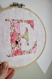 Initial Embroidery Kit | Pink and Green
