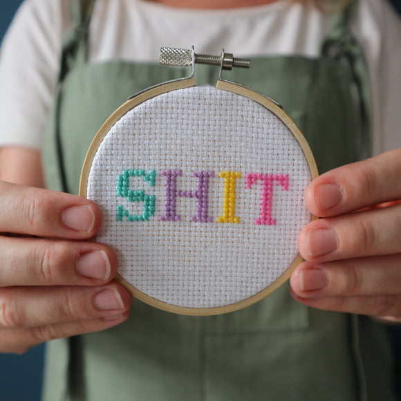 Tiny Swearing Cross Stitch Kit | Sh*t