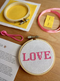 Tiny 3” Hoop Cross Stitch Kit | Love