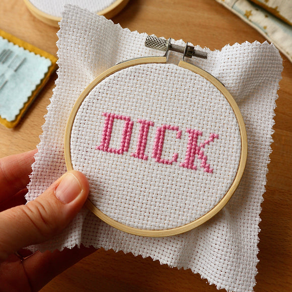 Tiny Swearing Cross Stitch Kit | D*ck