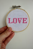 Tiny 3” Hoop Cross Stitch Kit | Love