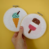 Mint Chocolate Chip Ice Lolly Cross Stitch Kit | Beginners