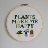 Plants Make me Happy Cross Stitch Kit