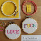 Tiny 3” Hoop Cross Stitch Kit | Love