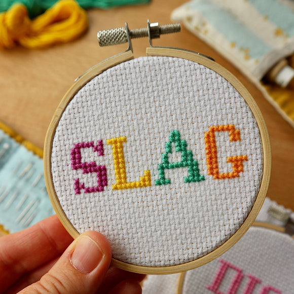 Tiny Swearing Cross Stitch Kit | Sl*g