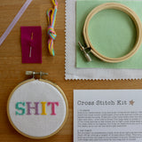 Tiny Swearing Cross Stitch Kit | Sh*t