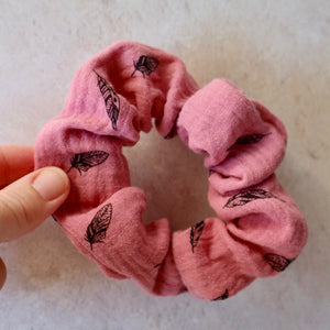 Feather Hair Scrunchies