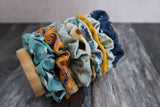 Blue with Gold Stars Hair Scrunchie