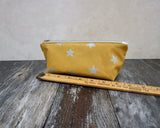 Mustard with Silver Stars Pencil Case