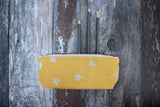 Mustard with Silver Stars Pencil Case