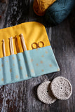 Sky Blue Stars Crochet Hook Roll