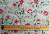 Vanessa Cotton Fabric | Bees and Bluebell Flowers