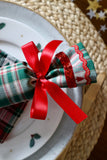 Green Check with Woven Christmas Tree - Handmade Fabric Christmas Crackers