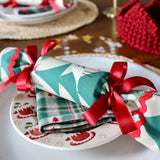 Christmas Trees and Robin - Handmade Fabric Christmas Crackers