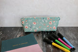 Green Pink Poppies Pencil Case