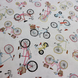 Amelia Cotton Fabric | Spring Bicycles and Flower Baskets