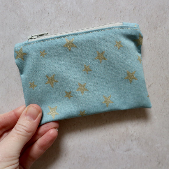 Blue and Gold Stars Coin Purse