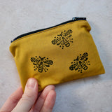 Hand Printed Bumblebee Coin Purse