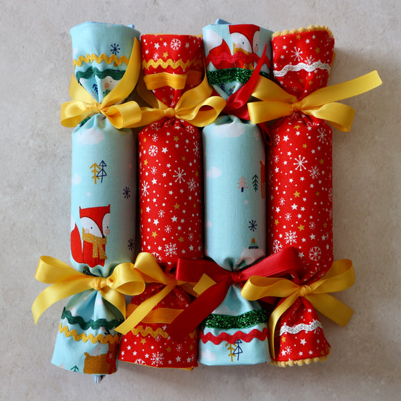 Festive Animals - Handmade Fabric Christmas Crackers