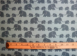 Greta Cotton Fabric | Grey Elephants