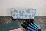 Grey Elephants Pencil Case