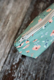 Green Pink Poppies Pencil Case