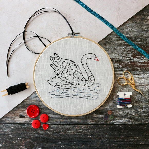 Black Swan Embroidery Kit | Nora Wright Collaboration