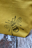 Hand printed Bee Make Up Bag