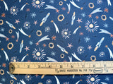 Sienna Cotton Fabric | Rockets, Shooting Stars and Rays of Sunshine