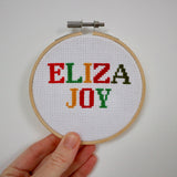 Custom Name Cross Stitch Kit | Christmas Decoration