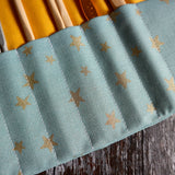 Sky Blue Stars Crochet Hook Roll