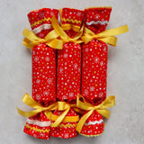 Red and White Snowflakes - Handmade Fabric Christmas Crackers