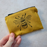 Hand Printed Bumblebee Coin Purse