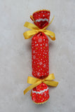 Red and White Snowflakes - Handmade Fabric Christmas Crackers