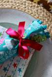 Bright Christmas Trees - Handmade Fabric Christmas Crackers