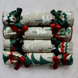 Christmas Trees and Robin - Handmade Fabric Christmas Crackers