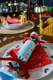 Red and White Snowflakes - Handmade Fabric Christmas Crackers