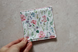 Poppy Cotton Fabric | Meadow Bluebells, Ferns and Pink Poppys