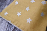 Mustard with Silver Stars Make Up Bag and Eye Mask Gift Set