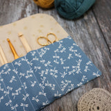 Blue Dragonflies Crochet Hook Roll